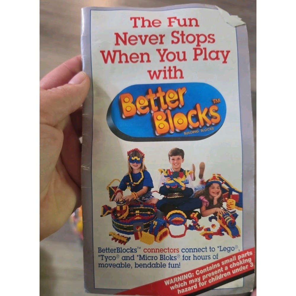 Vintage HUGE Better Blocks 90s Building Blocks And Book Ideas Over 760 Peaces